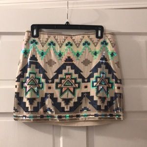 Colorful beaded mini skirt